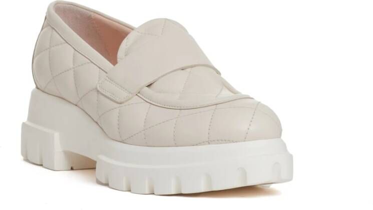 AGL Witte Leren Loafer Schoenen White Dames