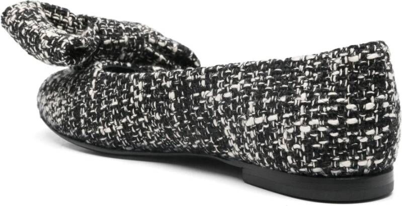 AGL Zwart & Wit Tweed Ballerina Schoenen Black Dames