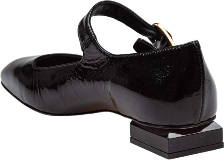 AGL Zwarte Lakleren Baby Ballerina Schoenen Black Dames