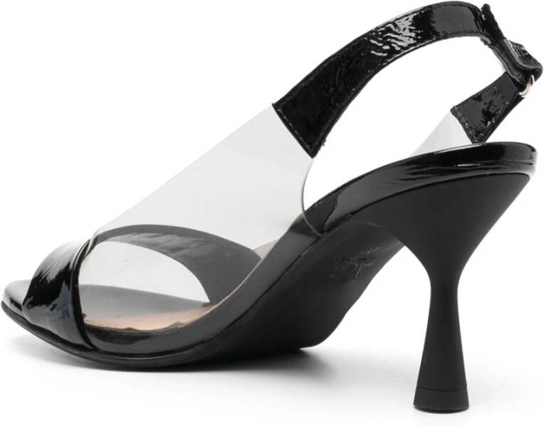 AGL Zwarte Lakleren Slingback Sandalen Black Dames