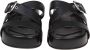 AGL Zwarte Leren Slides Sandalen Black Dames - Thumbnail 2