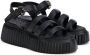 AGL Zwarte Platte Leren Sandalen Black Dames - Thumbnail 3