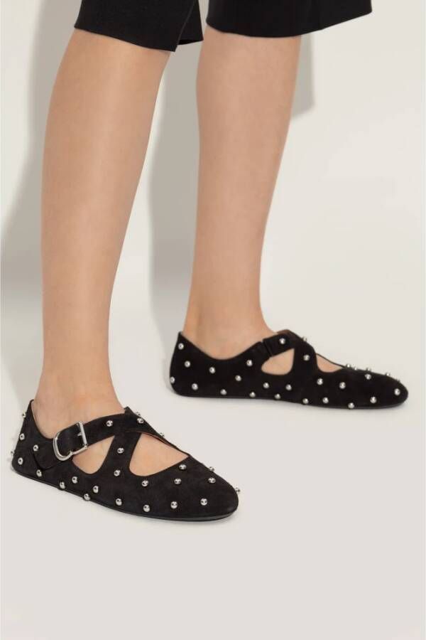 Alaïa Ballet Flats Criss-Cross Black Dames