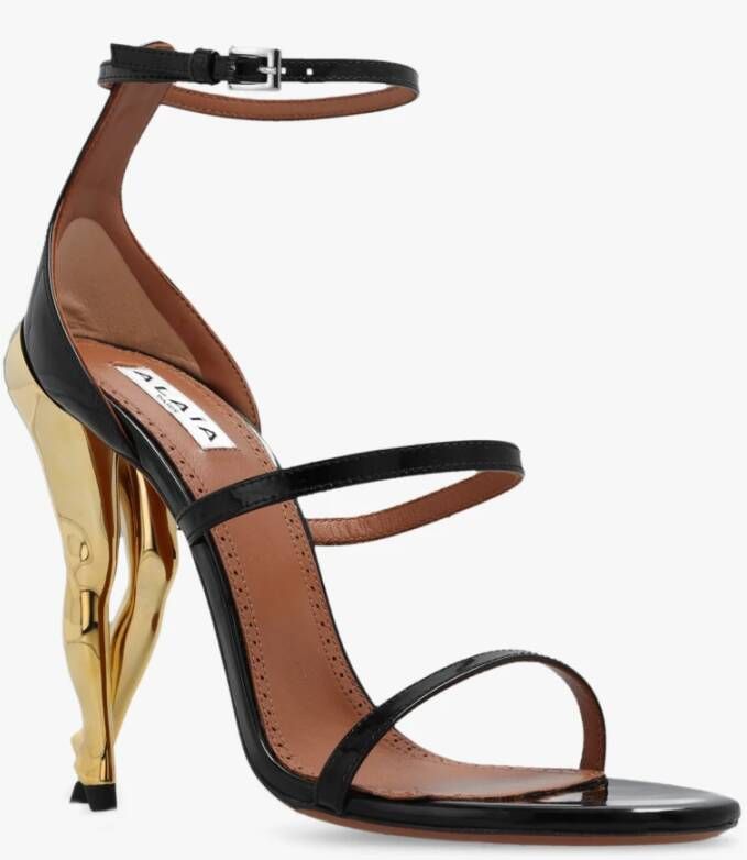 Alaïa Glanzende sandalen met hak 'Cabaret' Zwart Dames