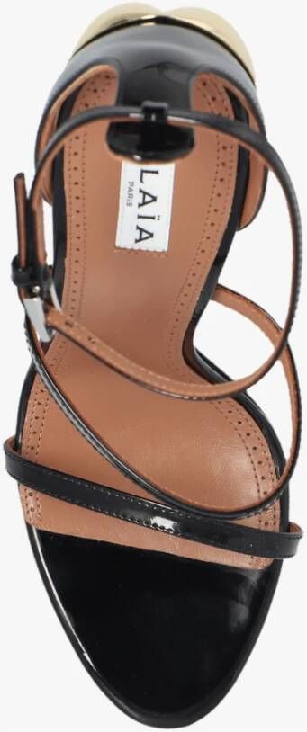 Alaïa Glanzende sandalen met hak 'Cabaret' Zwart Dames