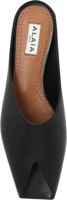 Alaïa Leren pantoffels Black Dames