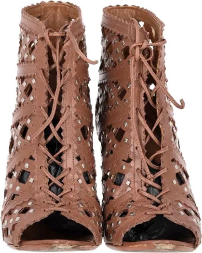 Alaïa Pre-owned Leather boots Brown Dames