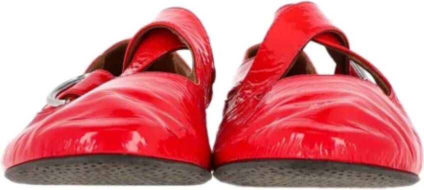 Alaïa Pre-owned Leather flats Red Dames