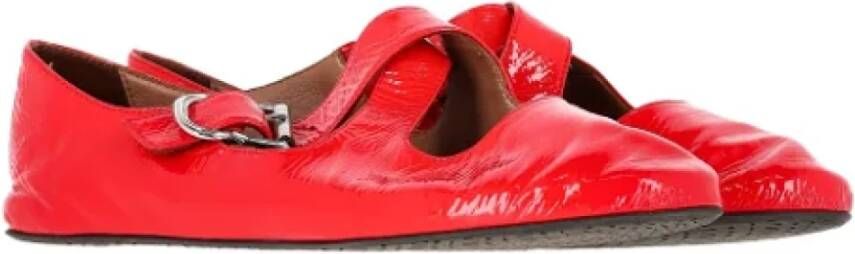 Alaïa Pre-owned Leather flats Red Dames