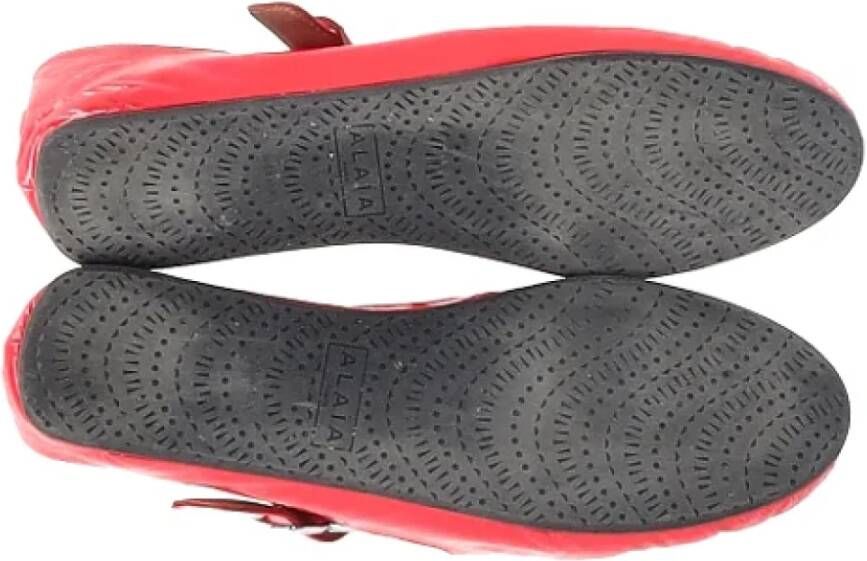 Alaïa Pre-owned Leather flats Red Dames