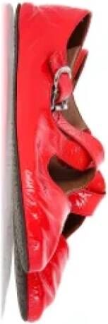 Alaïa Pre-owned Leather flats Red Dames