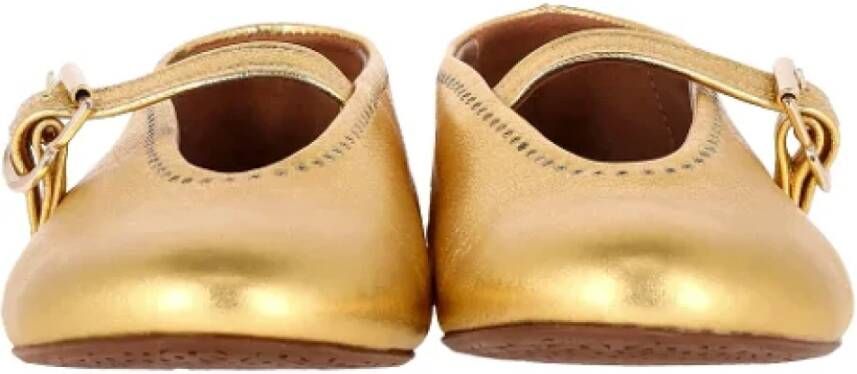 Alaïa Pre-owned Leather flats Yellow Dames