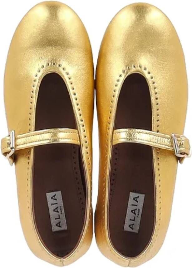 Alaïa Pre-owned Leather flats Yellow Dames