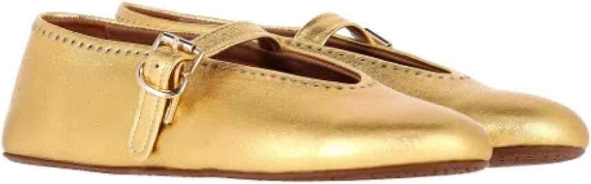 Alaïa Pre-owned Leather flats Yellow Dames