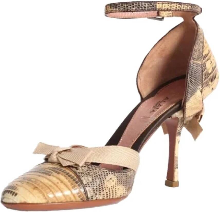 Alaïa Pre-owned Leather heels Beige Dames