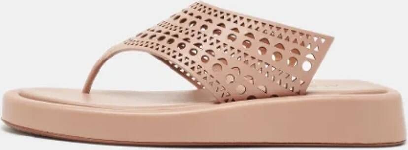 Alaïa Pre-owned Leather sandals Beige Dames