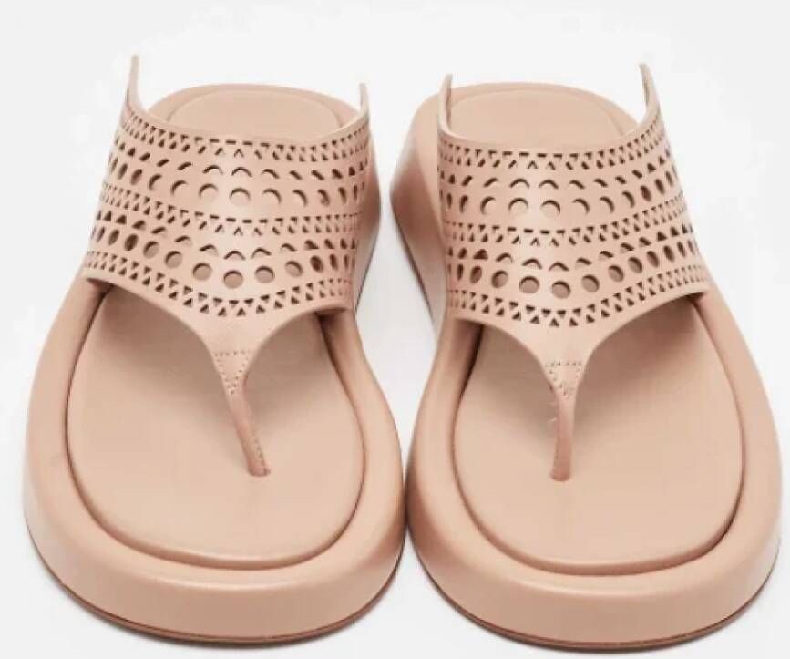 Alaïa Pre-owned Leather sandals Beige Dames