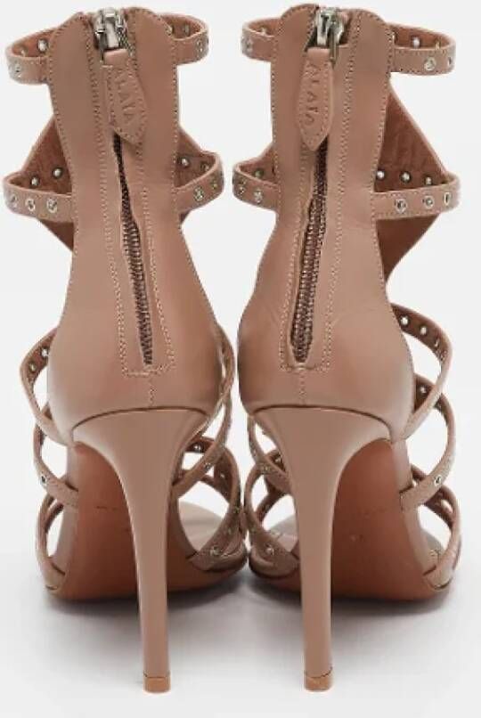 Alaïa Pre-owned Leather sandals Beige Dames