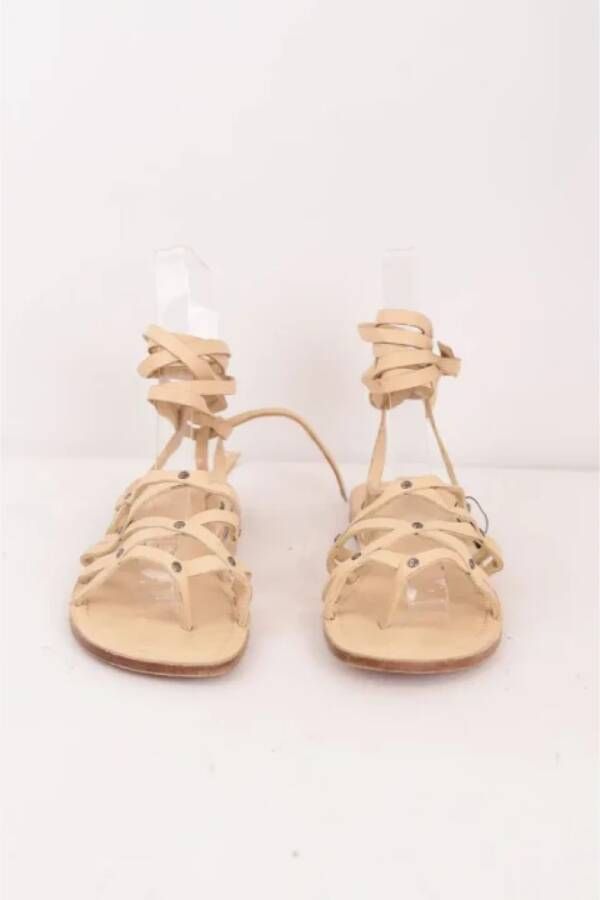 Alaïa Pre-owned Leather sandals Beige Dames