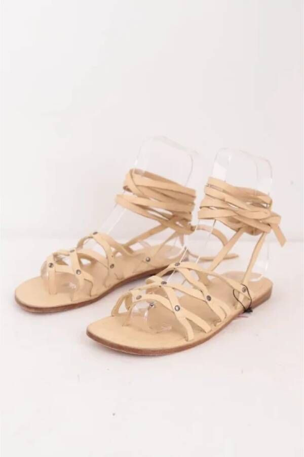 Alaïa Pre-owned Leather sandals Beige Dames