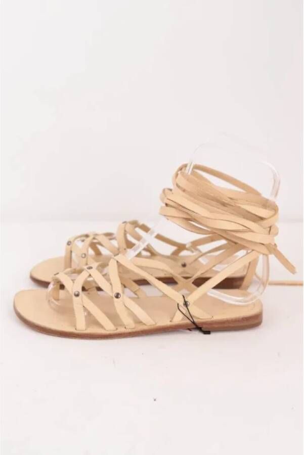 Alaïa Pre-owned Leather sandals Beige Dames