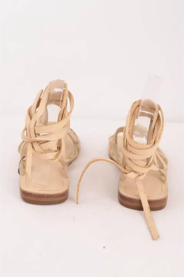 Alaïa Pre-owned Leather sandals Beige Dames