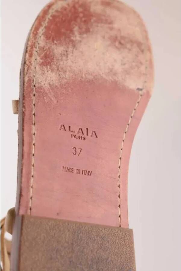 Alaïa Pre-owned Leather sandals Beige Dames