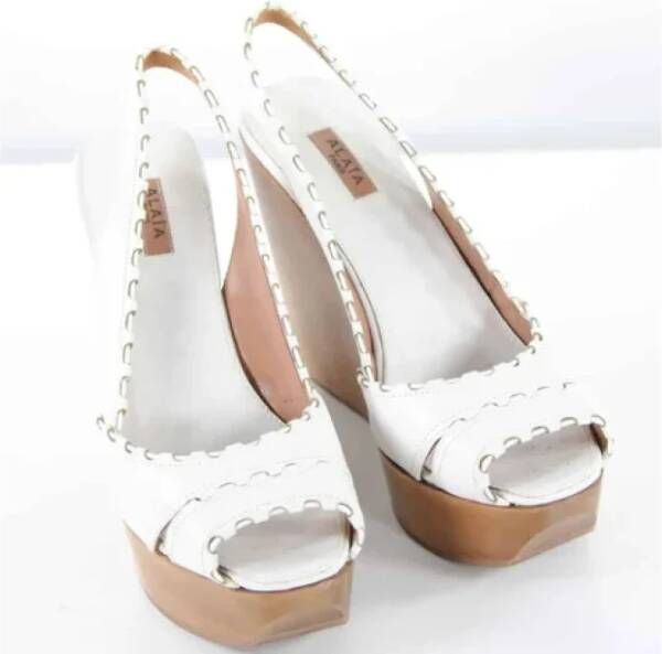 Alaïa Pre-owned Leather sandals White Dames