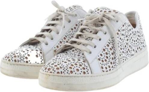 Alaïa Pre-owned Leather sneakers White Dames