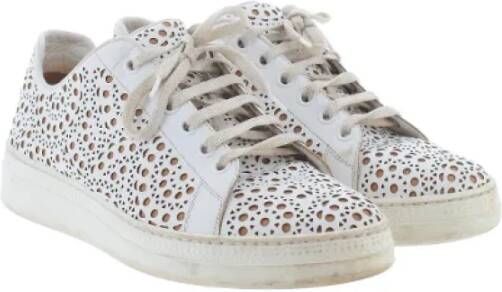 Alaïa Pre-owned Leather sneakers White Dames