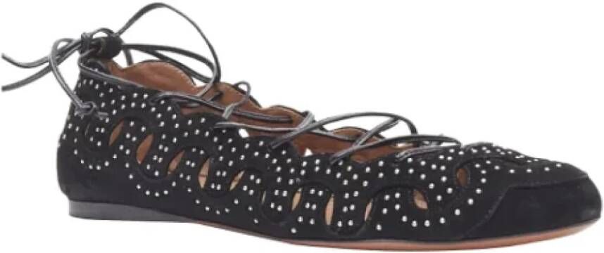 Alaïa Pre-owned Suede flats Black Dames