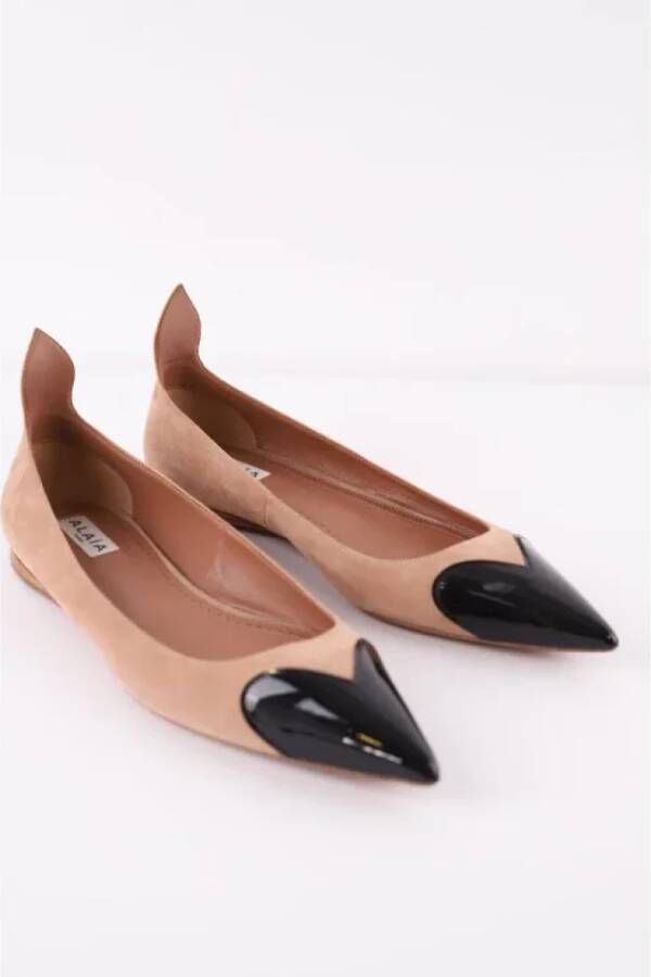 Alaïa Pre-owned Suede flats Brown Dames