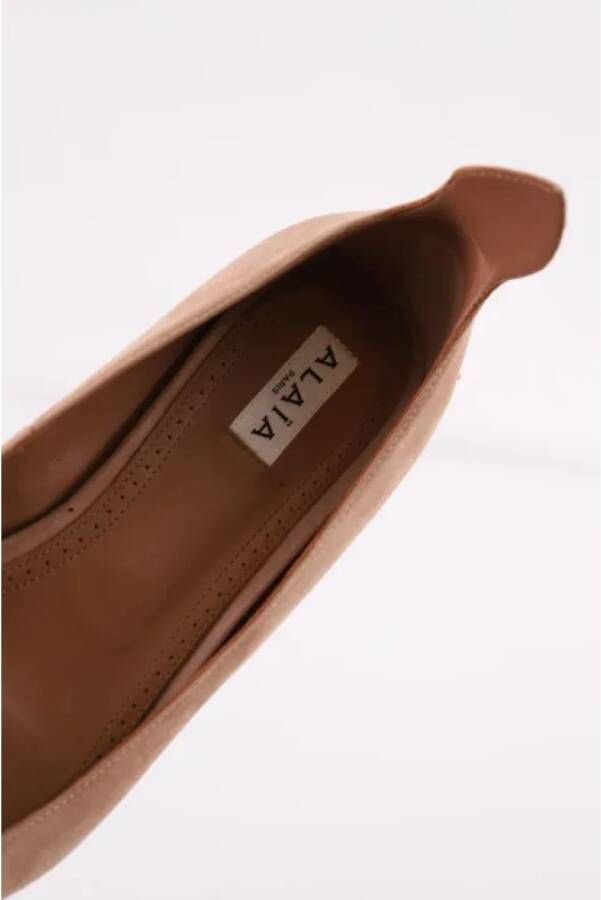 Alaïa Pre-owned Suede flats Brown Dames