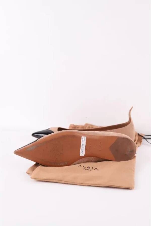 Alaïa Pre-owned Suede flats Brown Dames