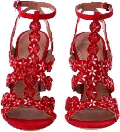 Alaïa Pre-owned Suede sandals Red Dames