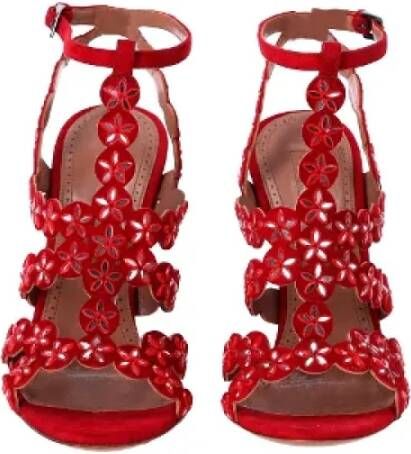 Alaïa Pre-owned Suede sandals Red Dames