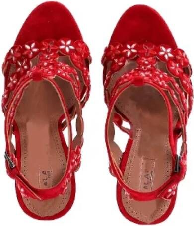 Alaïa Pre-owned Suede sandals Red Dames