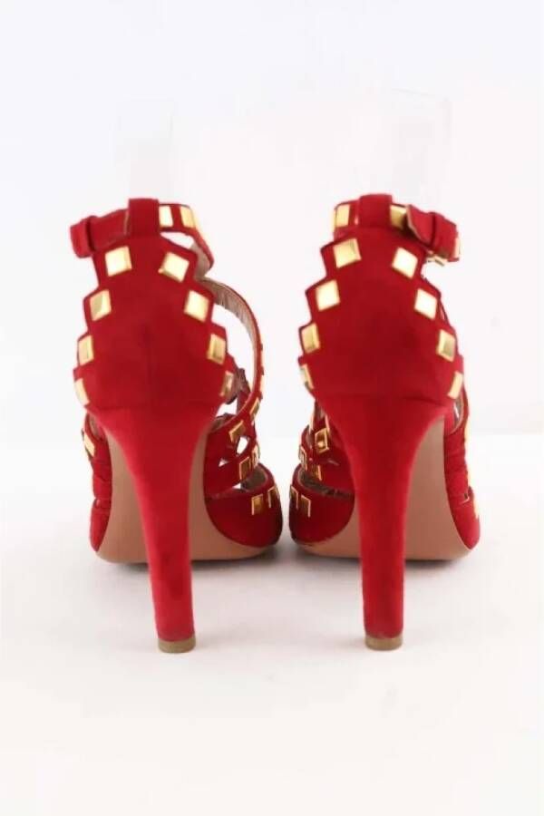 Alaïa Pre-owned Suede sandals Red Dames