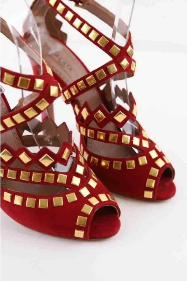 Alaïa Pre-owned Suede sandals Red Dames