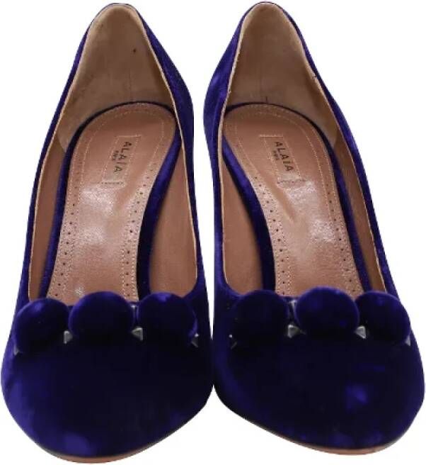 Alaïa Pre-owned Velvet heels Blue Dames