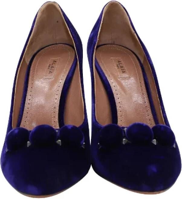 Alaïa Pre-owned Velvet heels Blue Dames