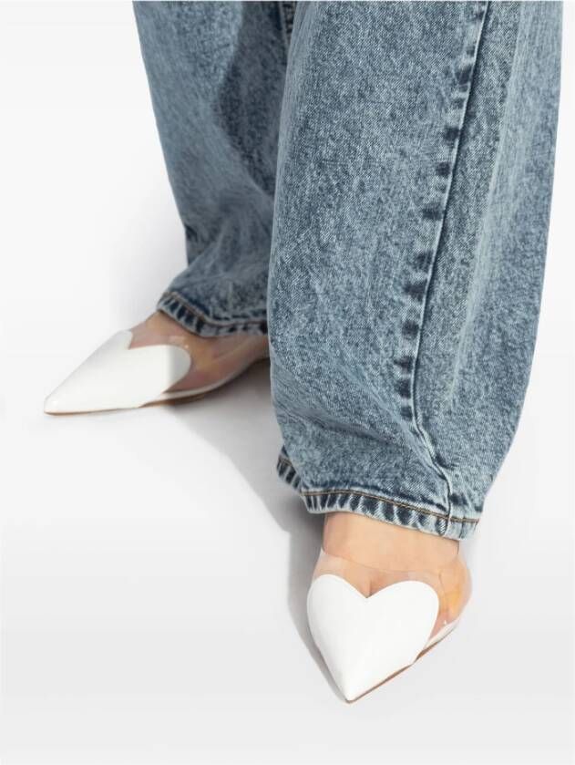 Alaïa Slingback flats met hartmotief White Dames