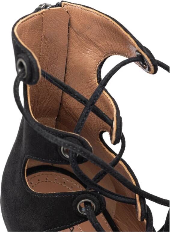 Alaïa Suède Open Teen Hak Sandalen Black Dames