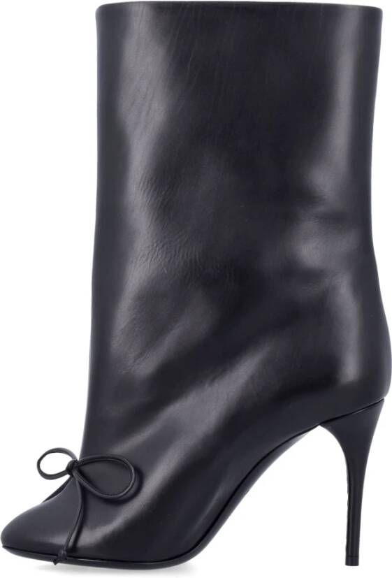 Alaïa Zwarte Bow Enkellaarzen Elegante Stijl Black Dames