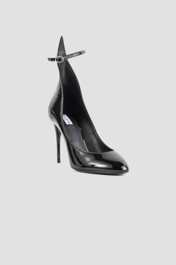 Alaïa Zwarte Lakleren Hoge Hak Pumps Black Dames