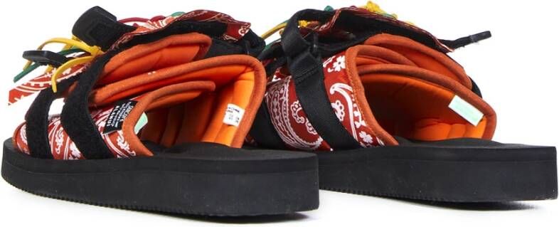 Alanui Gedrukte nylon moto -slippers Oranje Heren