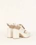 Albano Witte Leren Sandalen met Hoge Hak White Dames - Thumbnail 4