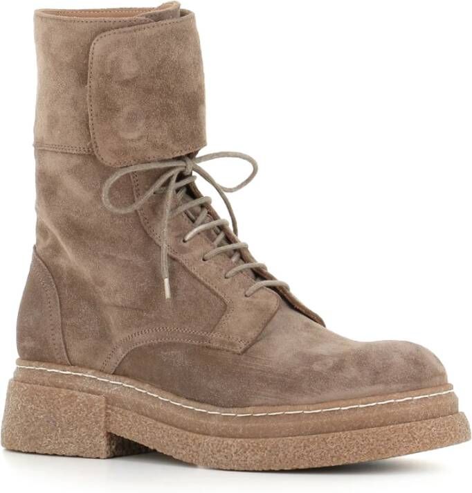 Alberto Fasciani Beige Suède Enkellaarzen met Rubberen Zool Beige Dames