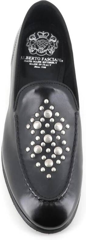 Alberto Fasciani Zwarte leren studs sandalen Black Dames