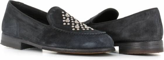 Alberto Fasciani Zwarte Suède Studs Loafers Black Dames